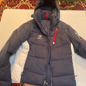 RLX Ralph Lauren Navy and White Puffer Jacket
